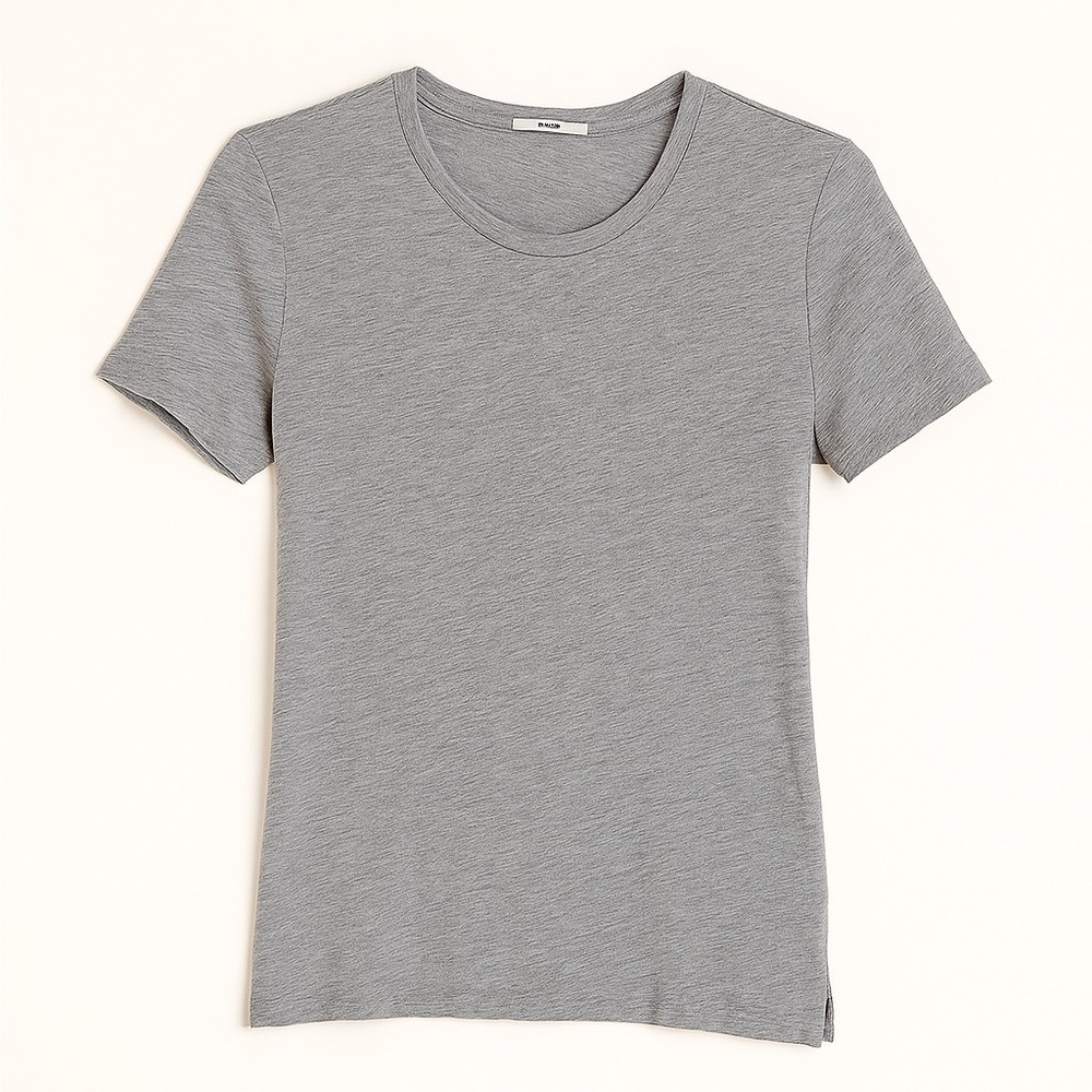 Adam Lippes | Size Small Classic Heather Grey Tee – 100% Prima Cotton